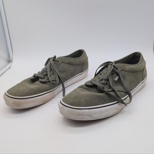 Vans Atwood Sz 13 Dark Green Washed Canvas Sneakers 751505